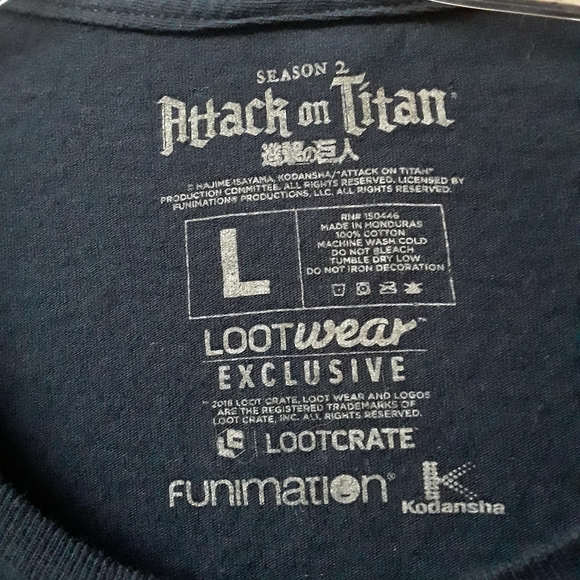 Attack On Titan Anime Tee L Navy Blue - Picture 3 of 3